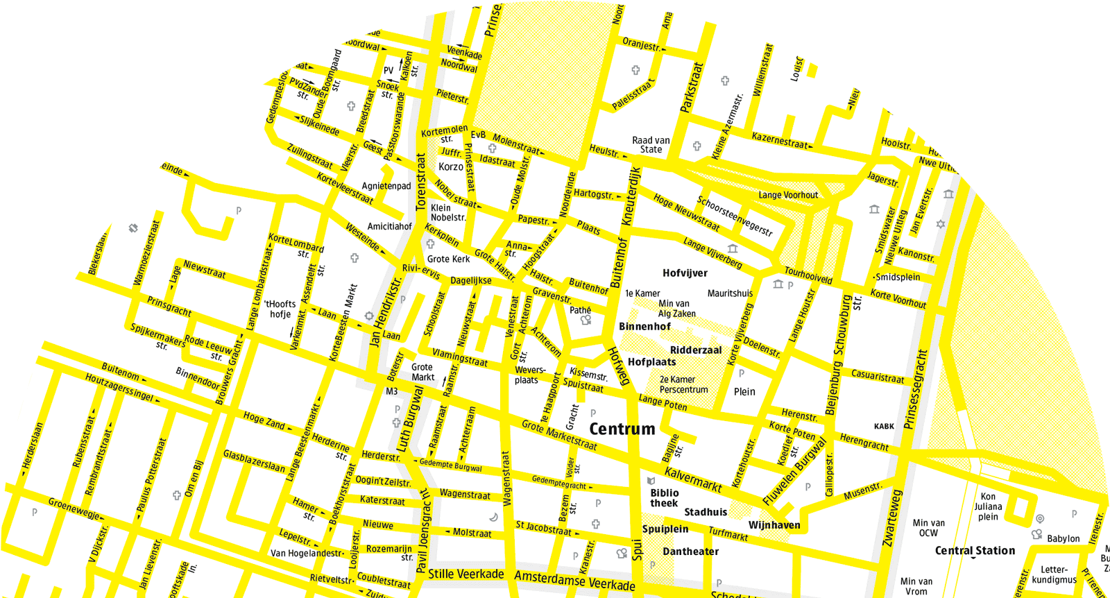Pam used in a map of The Hague