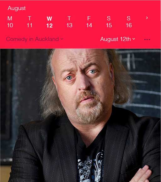 Comedy Index – mobile calendar menu
